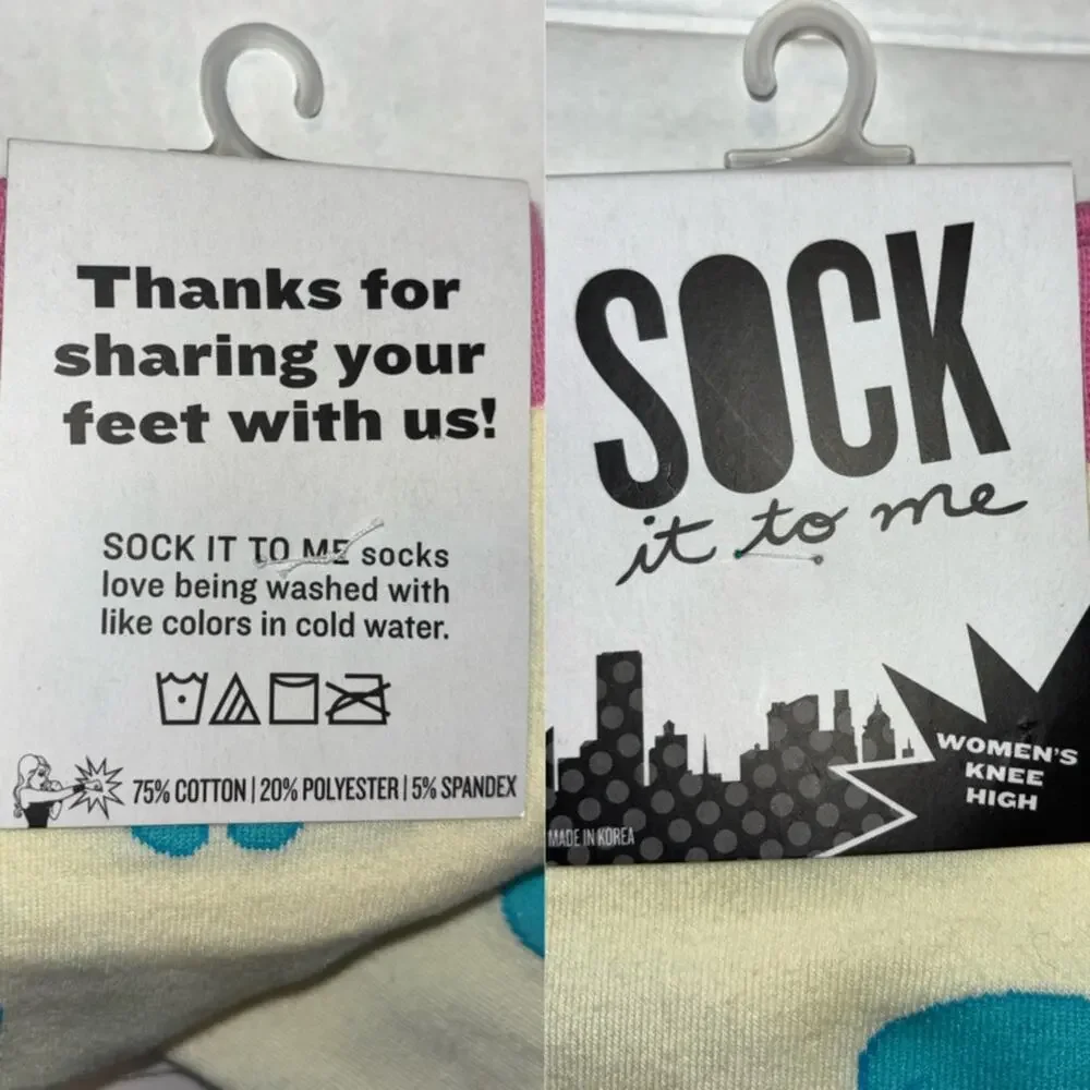 NWT Sock it to me Manatee Knee High Socks Women's tall socks blue/pink size 5-10